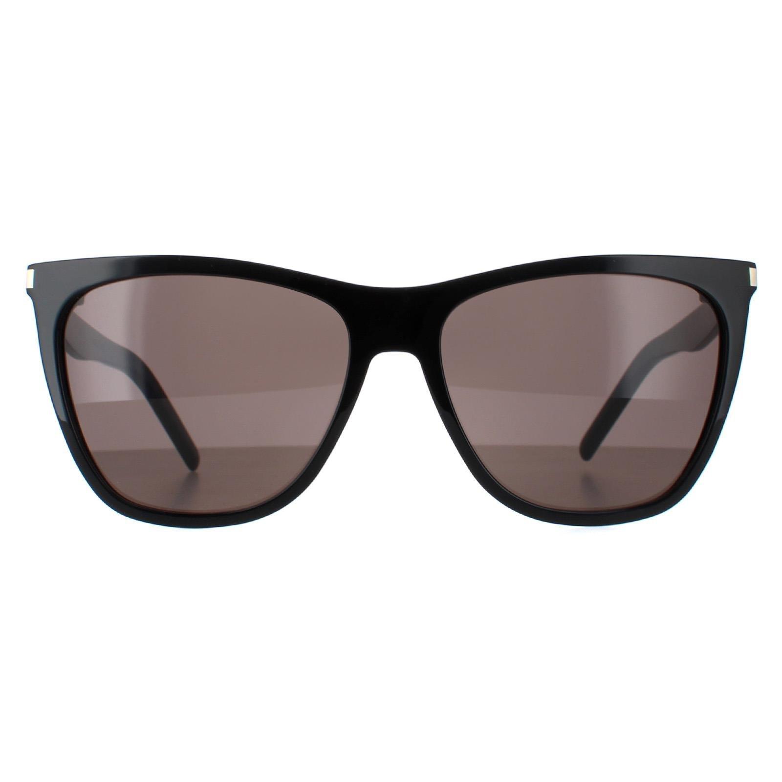 солнцезащитные очки flatlist bricktop цвет solid black Квадратный блестящий черный однотонный серый SL 526 Saint Laurent, черный