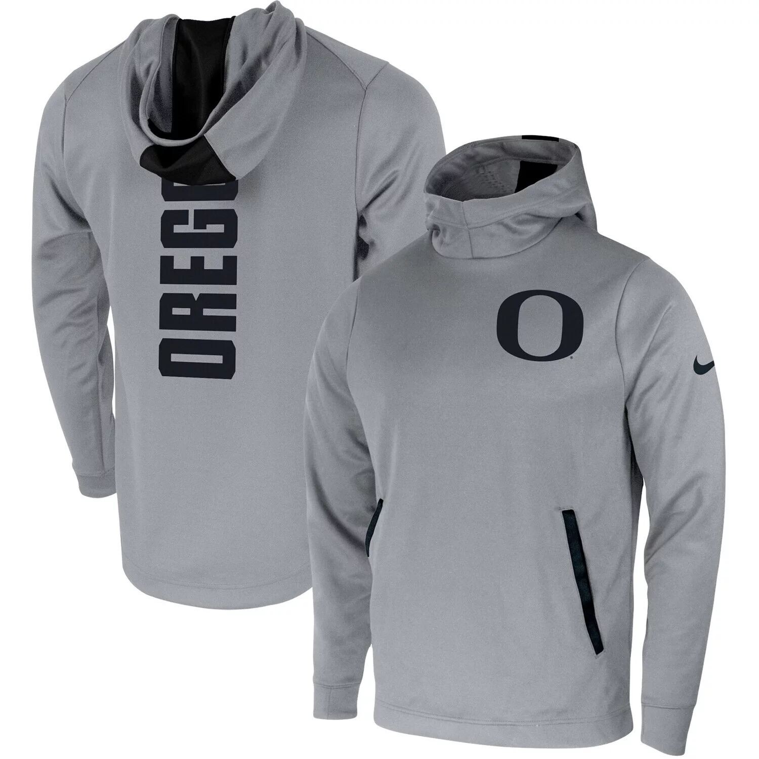 

Мужской серый пуловер с капюшоном Oregon Ducks 2-Hit Performance Nike