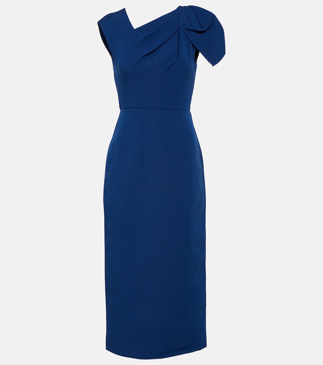 

Платье миди из шерсти и шелка ROLAND MOURET, синий