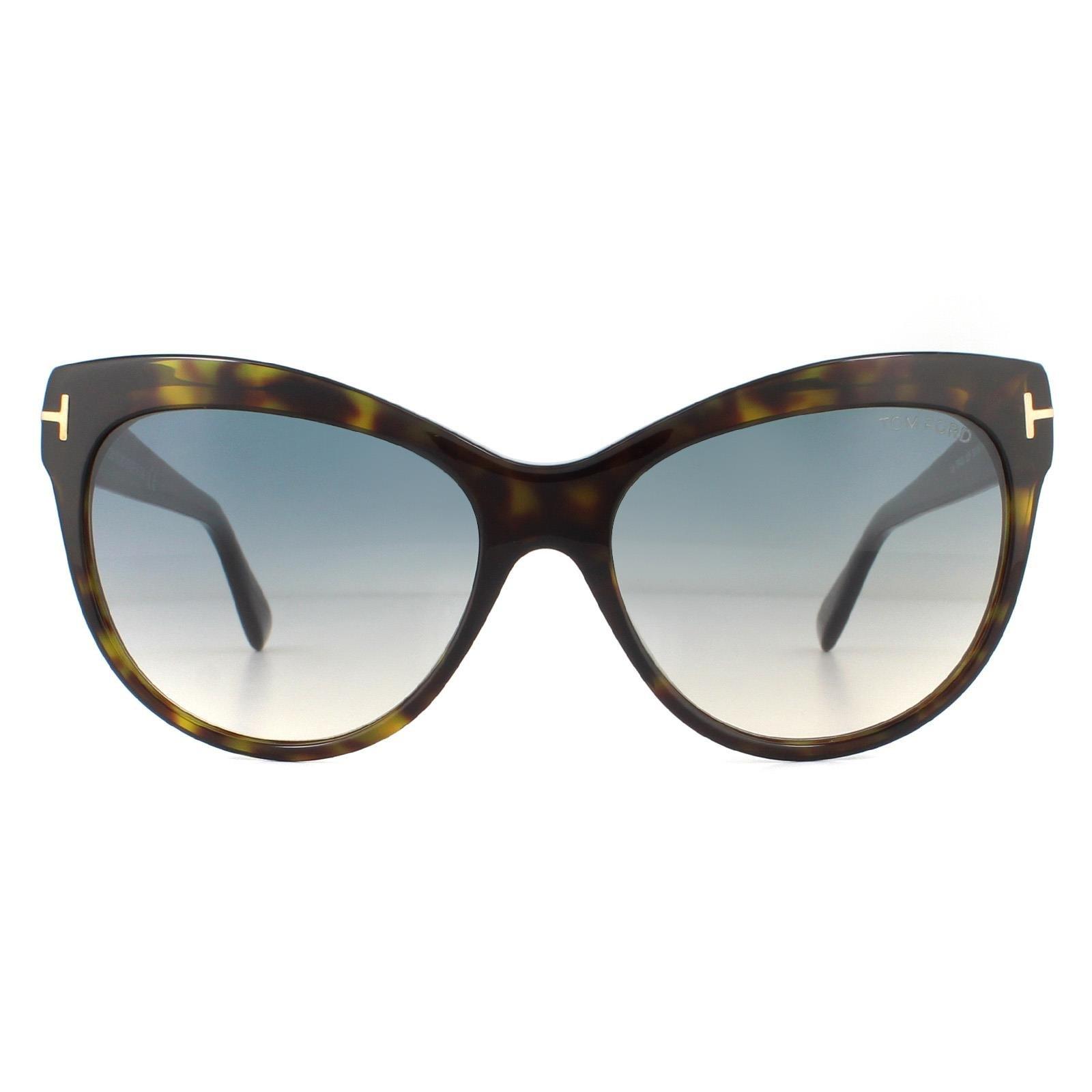 Темные гаванно-зеленые солнцезащитные очки «кошачий глаз» с градиентом Tom Ford, коричневый солнцезащитные очки mark o day corsica dark havana