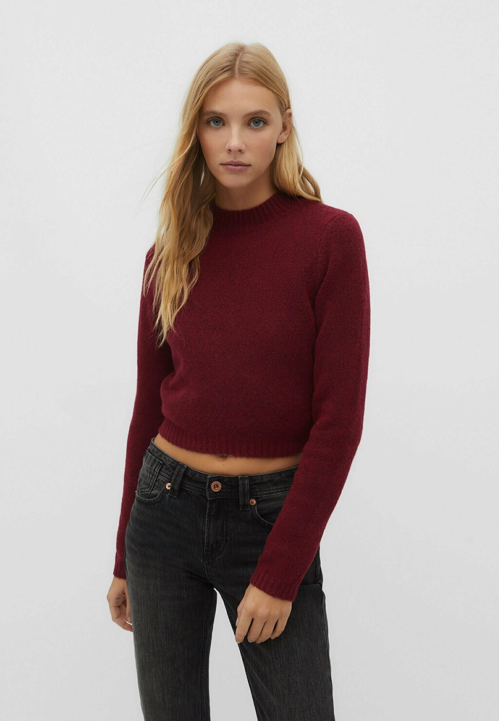 Свитер Soft Touch Cropped Stradivarius, цвет bordeaux