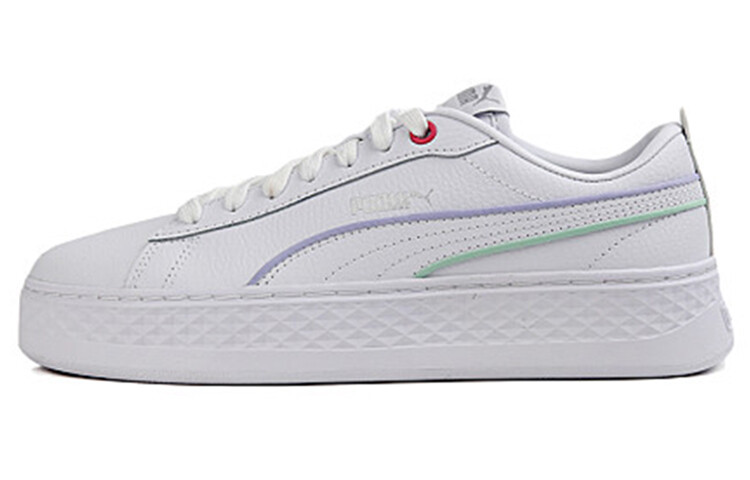 

Женские туфли для скейтбординга Puma Smash на платформе с окантовкой, белые