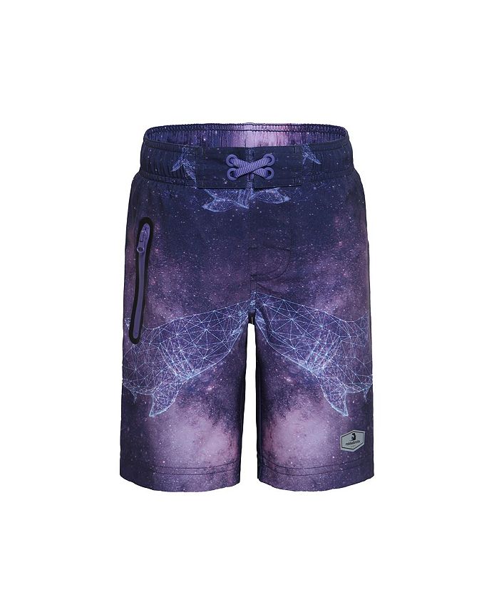 Быстросохнущие эластичные шорты для мальчиков, плавки-шорты с сетчатой подкладкой UPF50+ для мальчиков Rokka&Rolla, фиолетовый