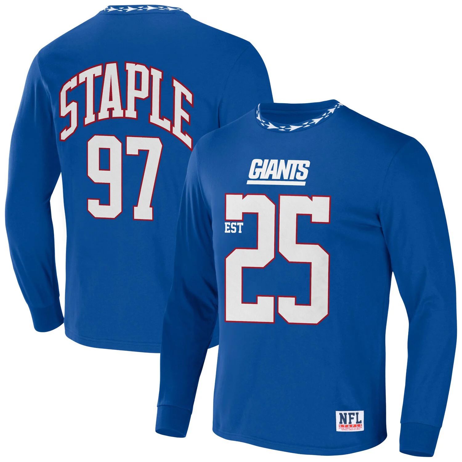 

Мужская футболка с длинным рукавом NFL x Staple Blue New York Giants Core Team