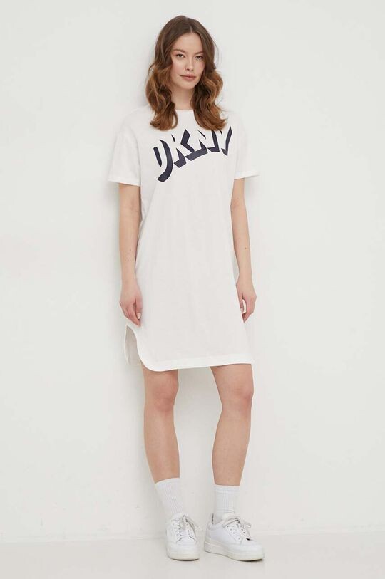 

Тонкое хлопковое платье DKNY, белый