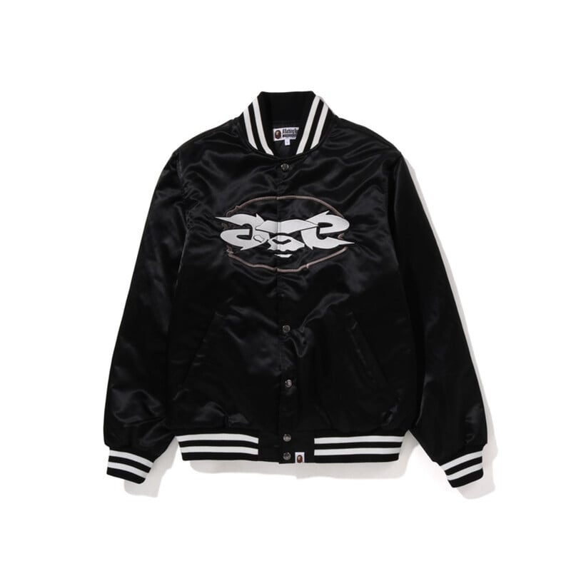 

BAPE Ape свободный крой нейлоновая университетская куртка A Bathing Ape, черный