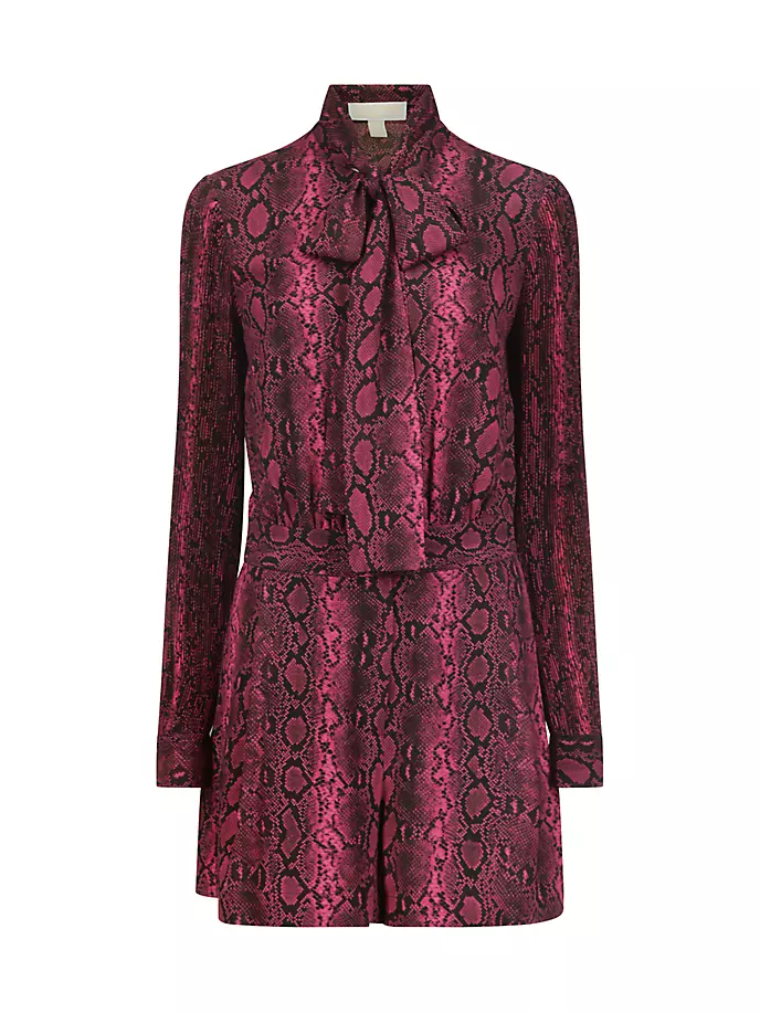 

Комбинезон из змеиной кожи с завязками на шее Michael Michael Kors, цвет deep fuchsia