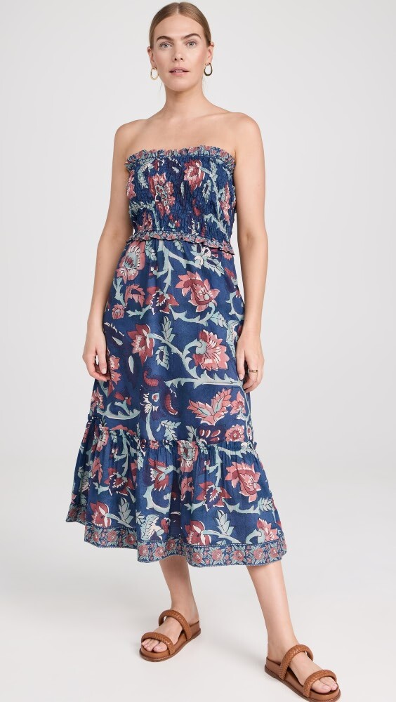 

Платье Sea Luna Print Smocked Swim Coverup