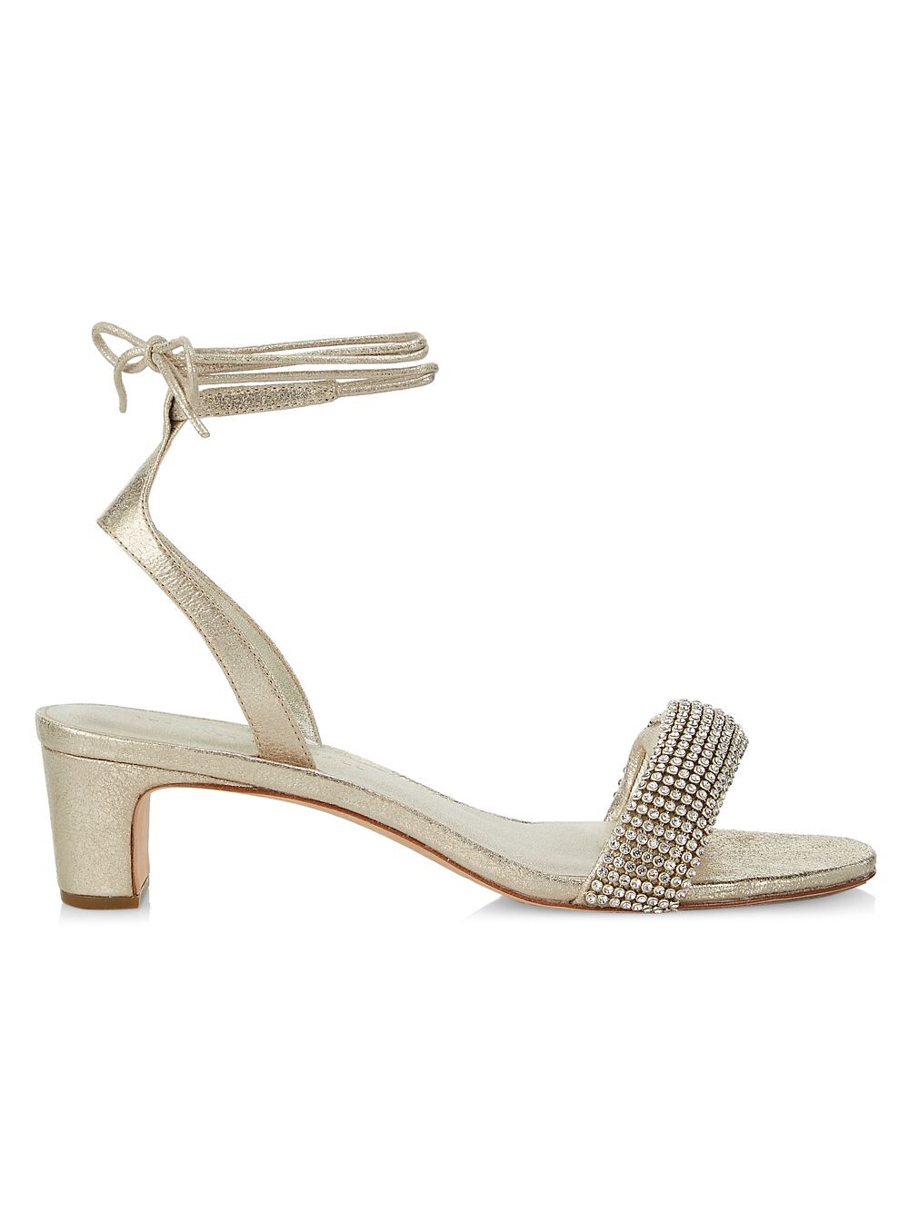 

Сандалии Jackie 45MM из металлизированной замши со стразами Loeffler Randall