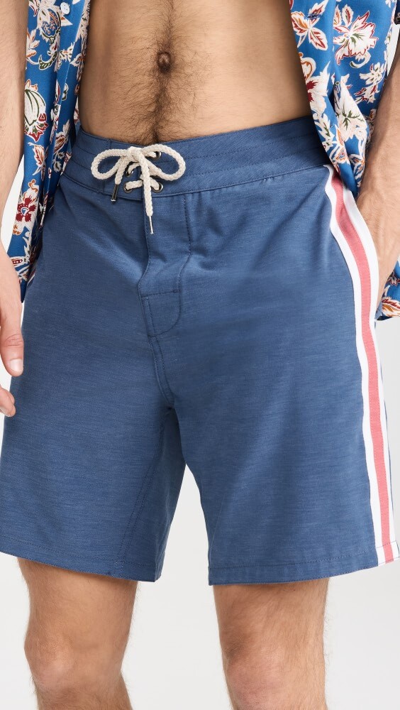

Шорты Faherty Retro Surf Stripe 7" Boardshorts, синий
