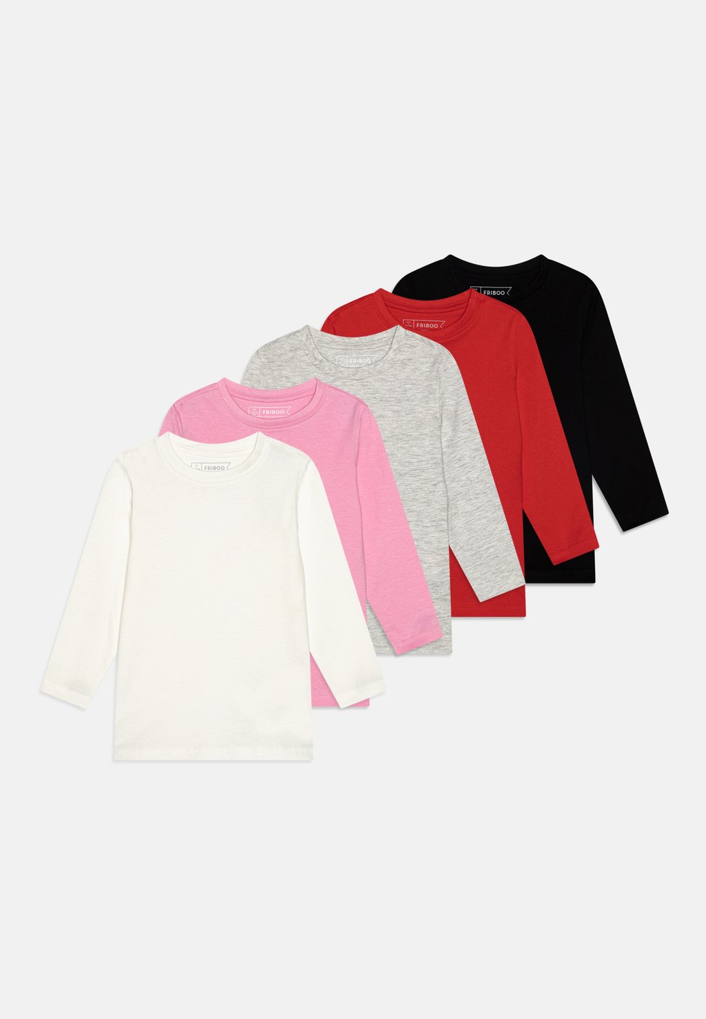 футболка с длинным рукавом Unisex 5 Pack Friboo, цвет black/red/light pink