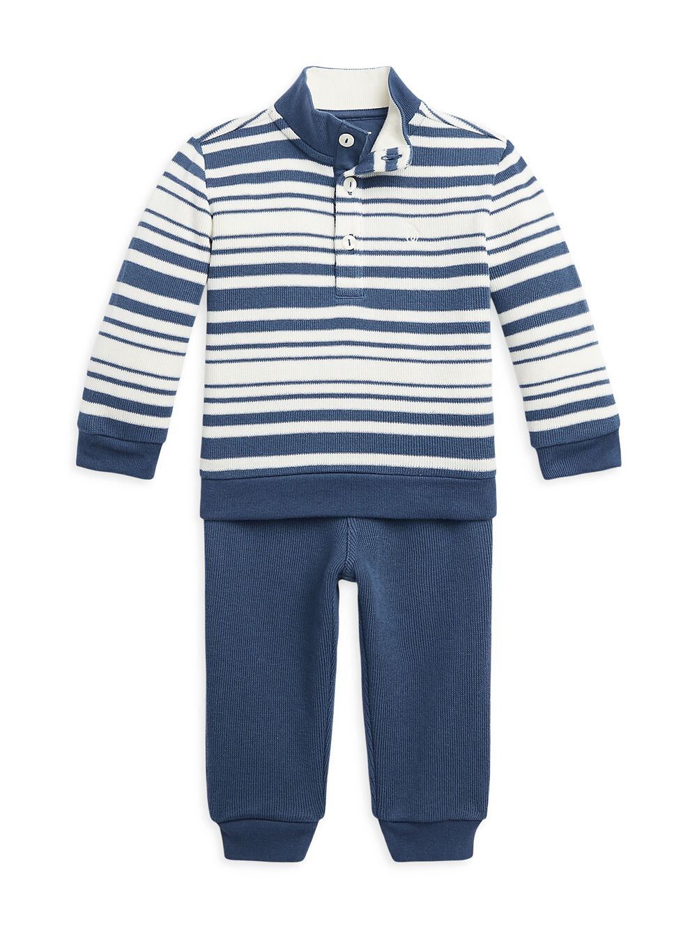 

Полосатая толстовка и джоггеры для мальчика Polo Ralph Lauren, синий