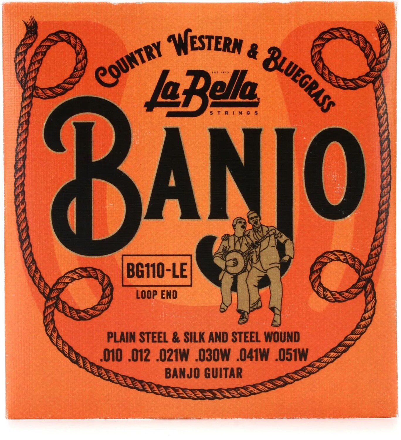 

La Bella BG110-LE Струны для гитары банджо с шелковым и стальным петлевым наконечником — .010-.051, 6-струнная