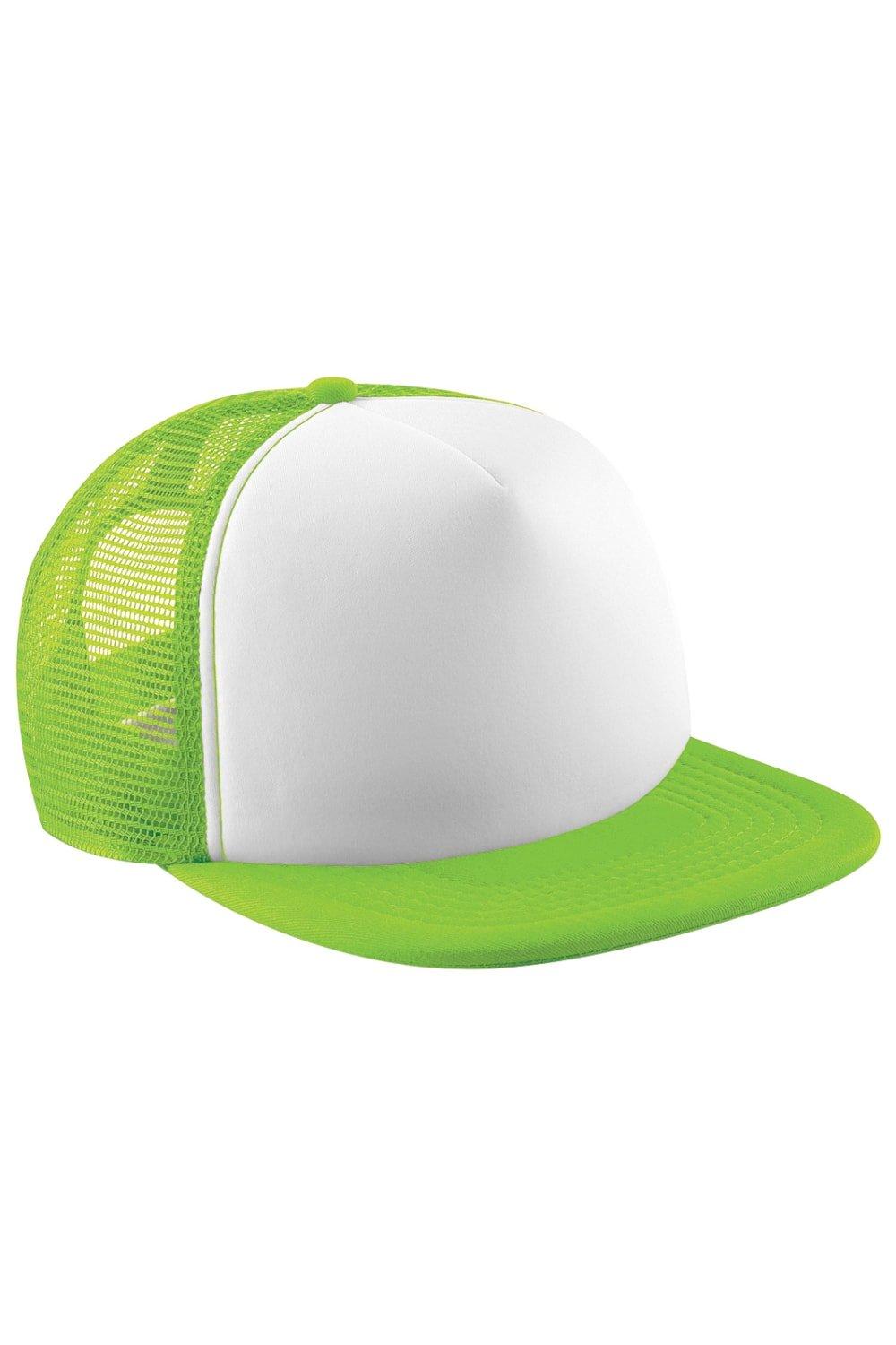 Винтажная однотонная кепка дальнобойщика с застежкой на спине Beechfield, зеленый кепка однотонная зеленый
