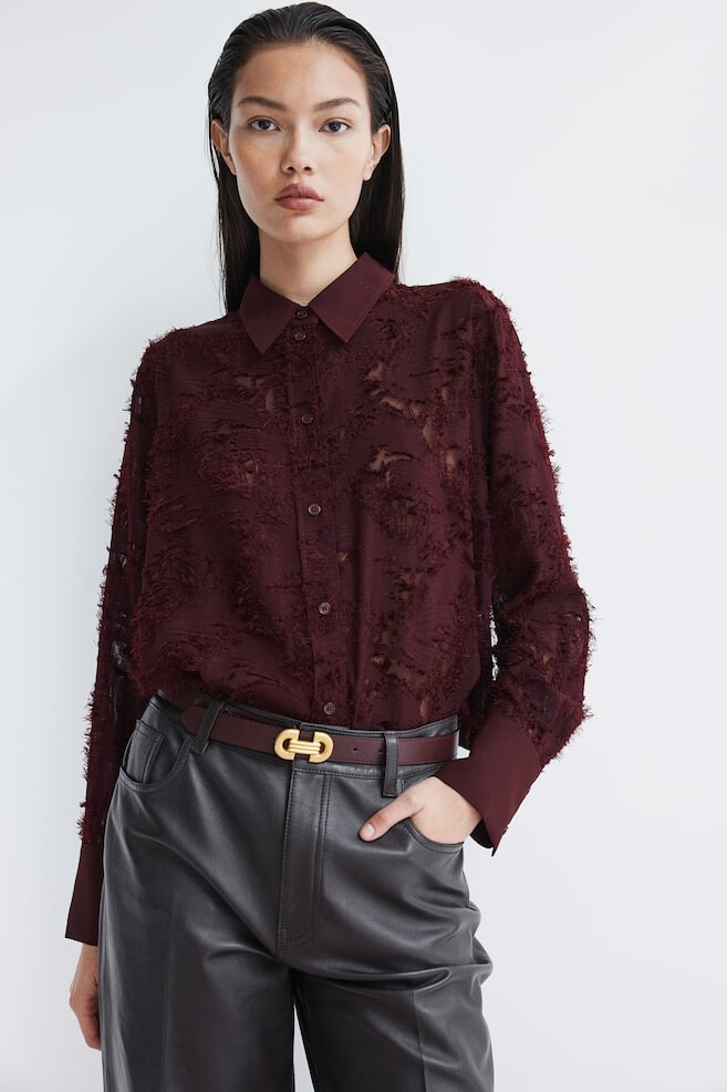 

Блузка из структурированной ткани H&M, красный
