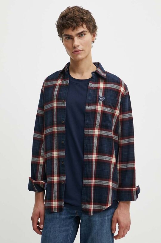 

Хлопковая рубашка Superdry, темно-синий