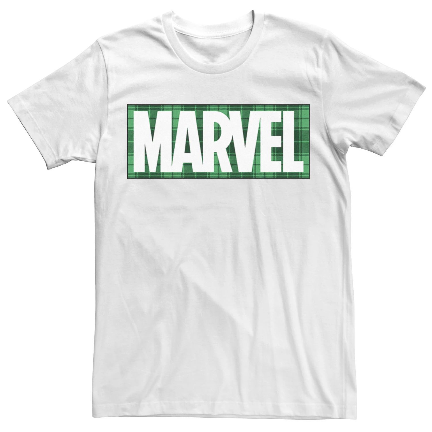 Мужская футболка с логотипом в клетку ко Дню Святого Патрика Marvel мужская футболка с надписью hulk lucky ко дню святого патрика marvel