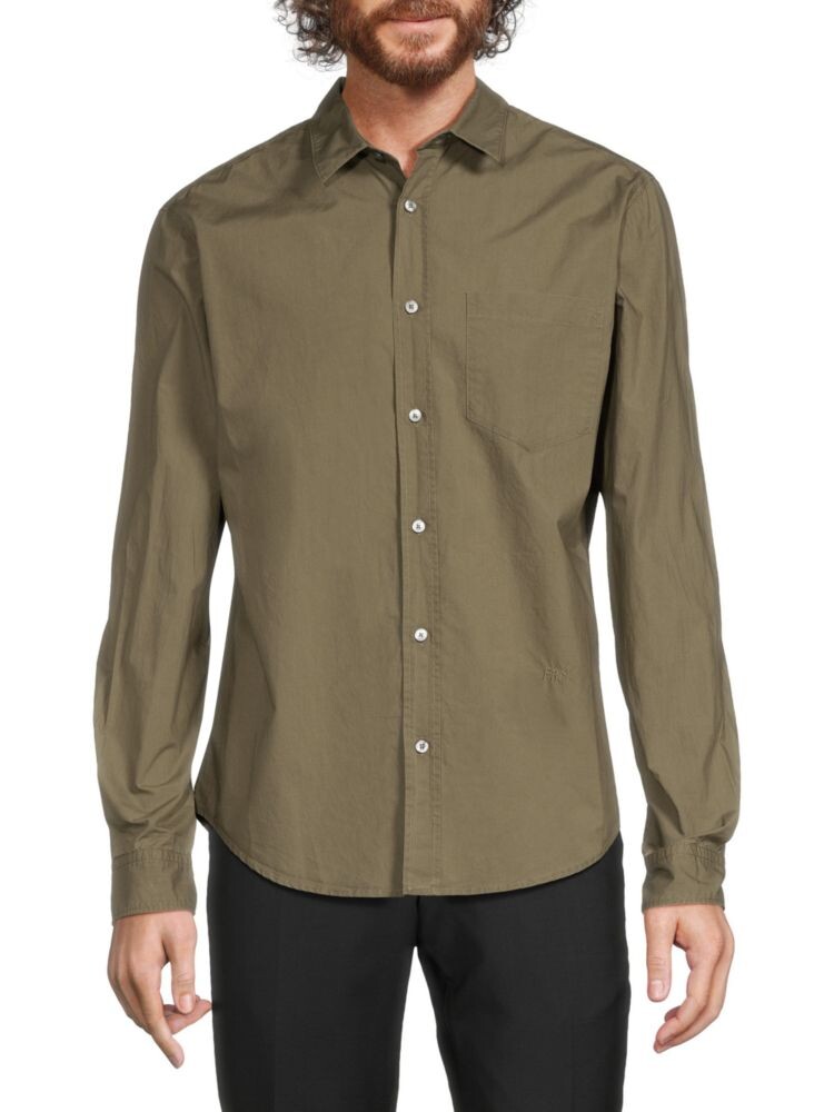 

Классическая рубашка из поплина на пуговицах Frame, цвет Olive Green