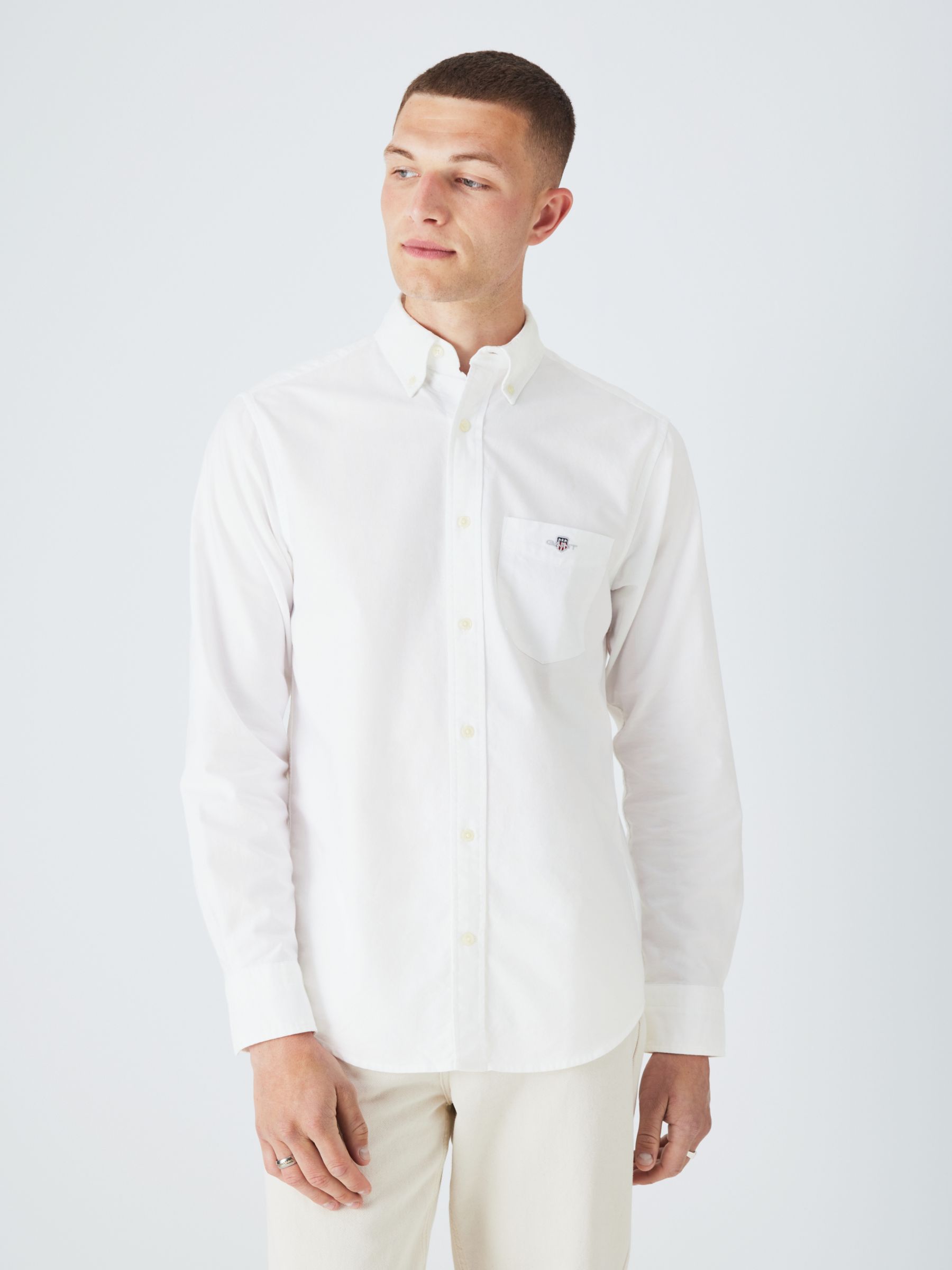 Оксфордская рубашка стандартного кроя GANT, белая оксфордская рубашка стандартного кроя asos