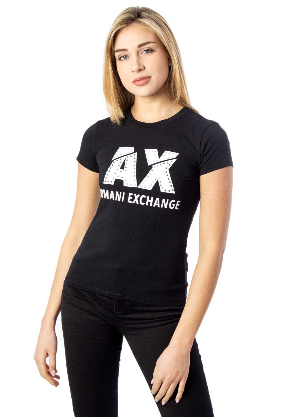 

Футболка с принтом Armani Exchange, черный