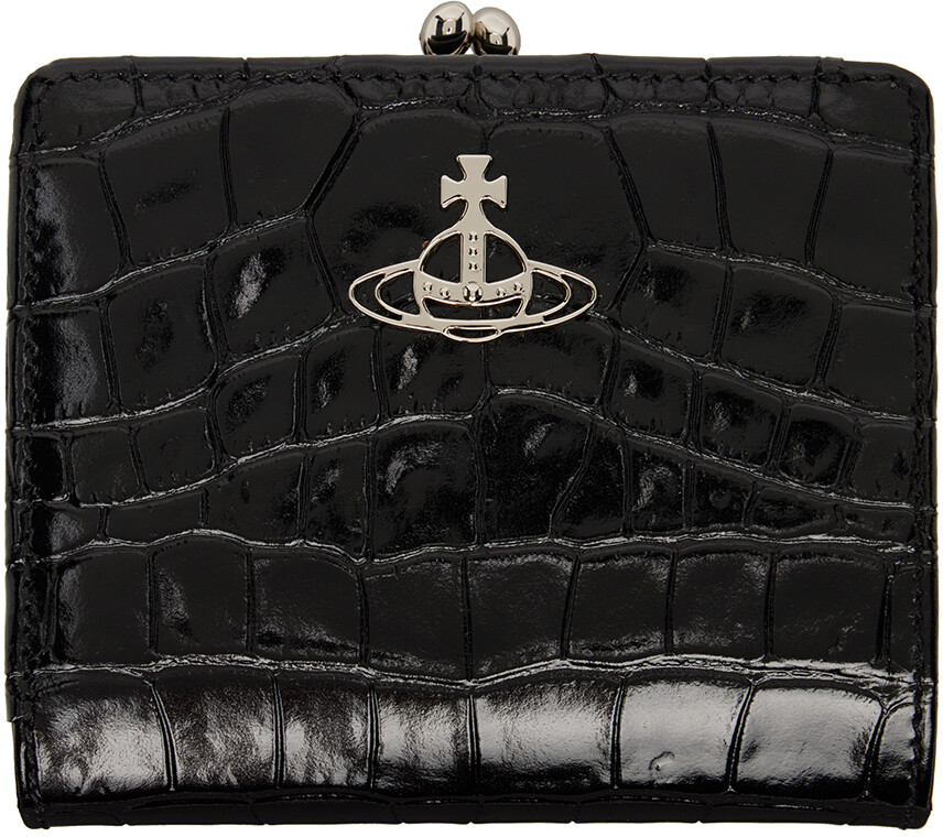 

Черный кошелек с замком KissLock Vivienne Westwood