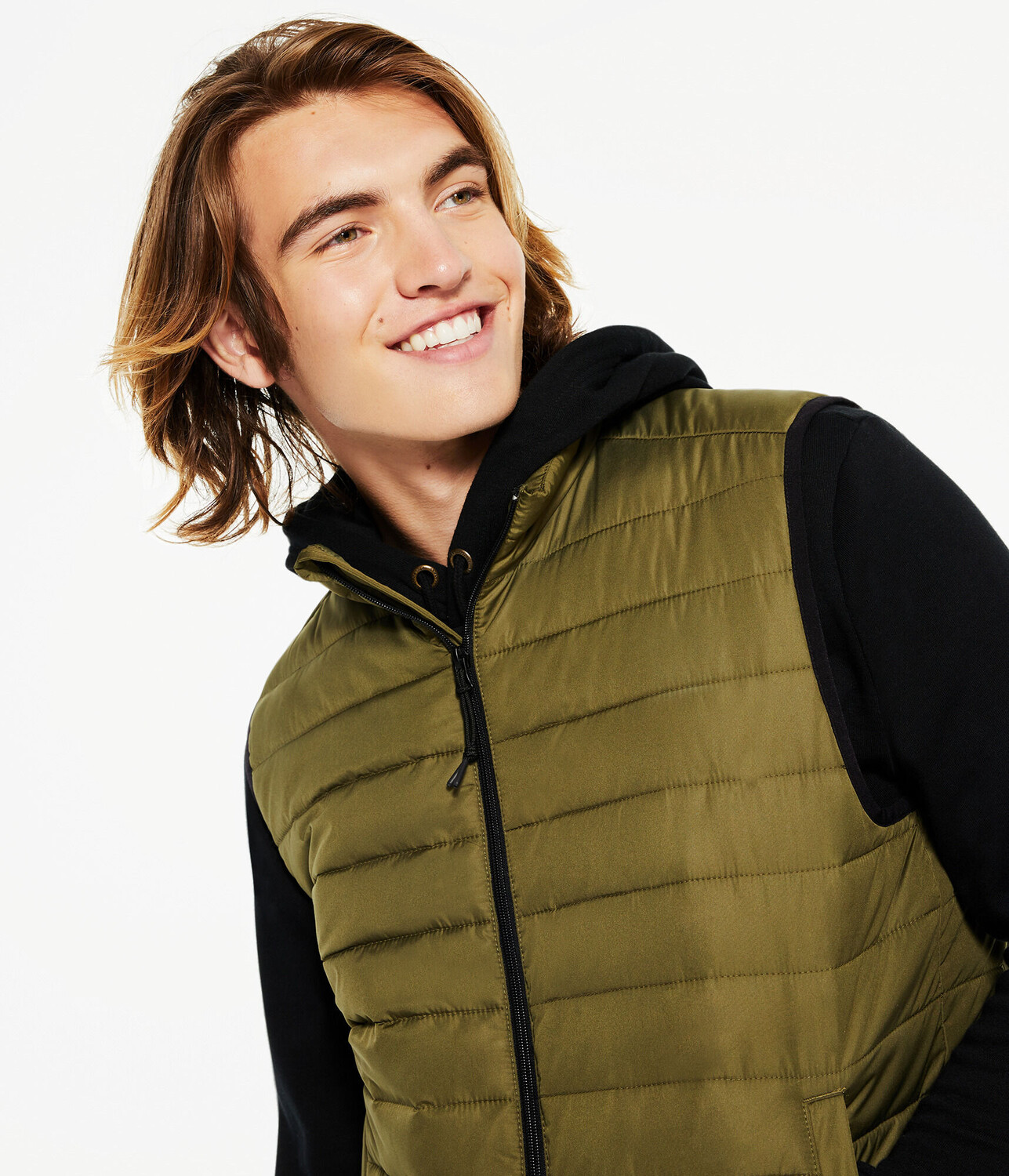 

Легкий стеганый жилет-пуховик Aeropostale, зеленый