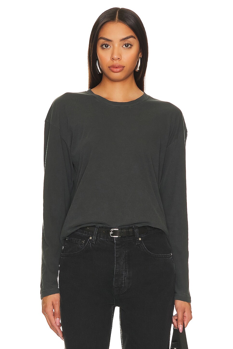 

Футболка James Perse Boxy Long Sleeve, цвет Carbon Pigment
