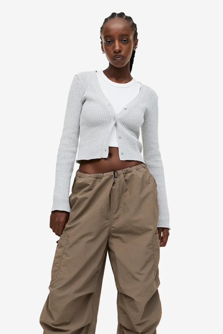 

Парашютные штаны H&M, бежевый