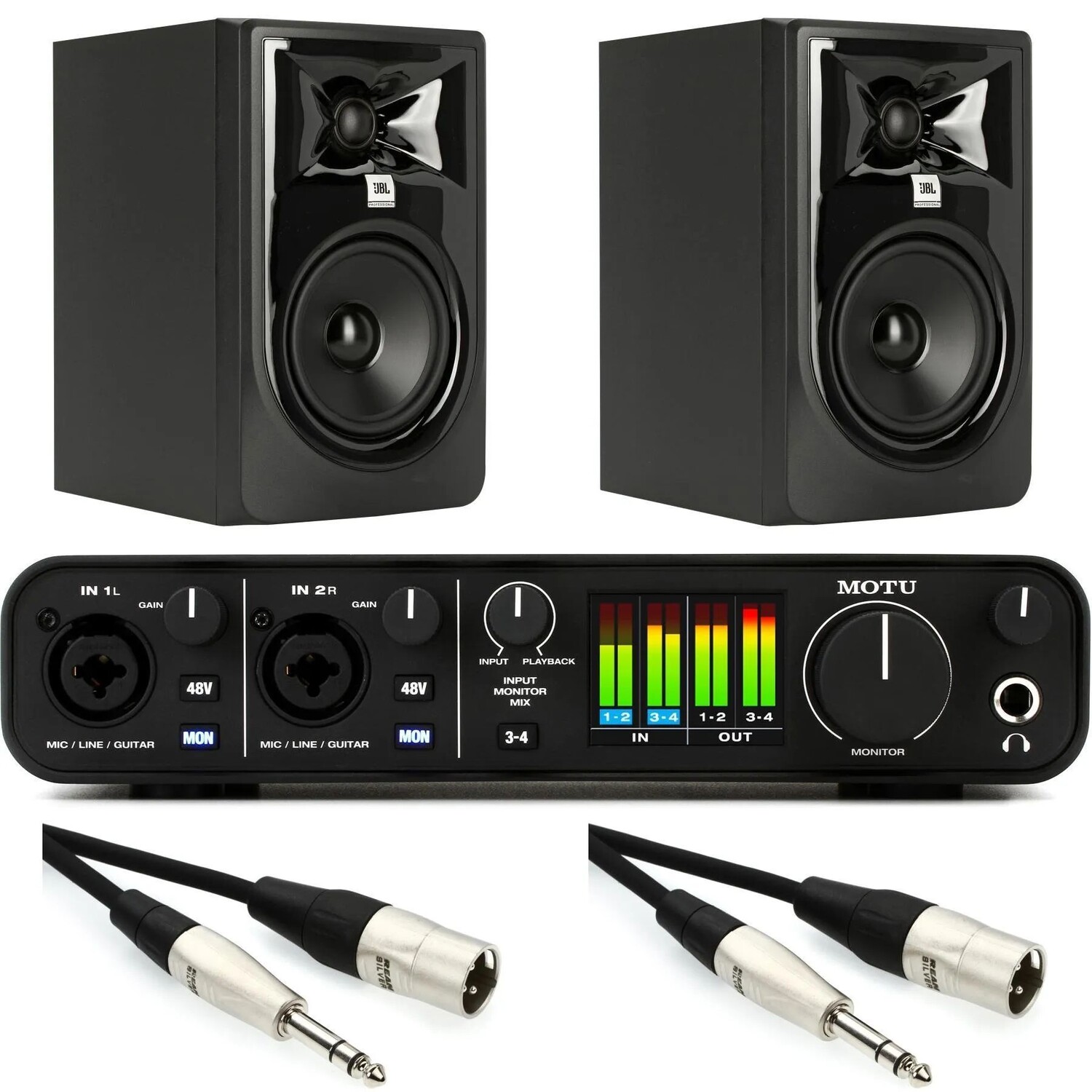 

Аудиоинтерфейс MOTU M4 4x4 USB-C и монитор JBL 305P MkII в комплекте