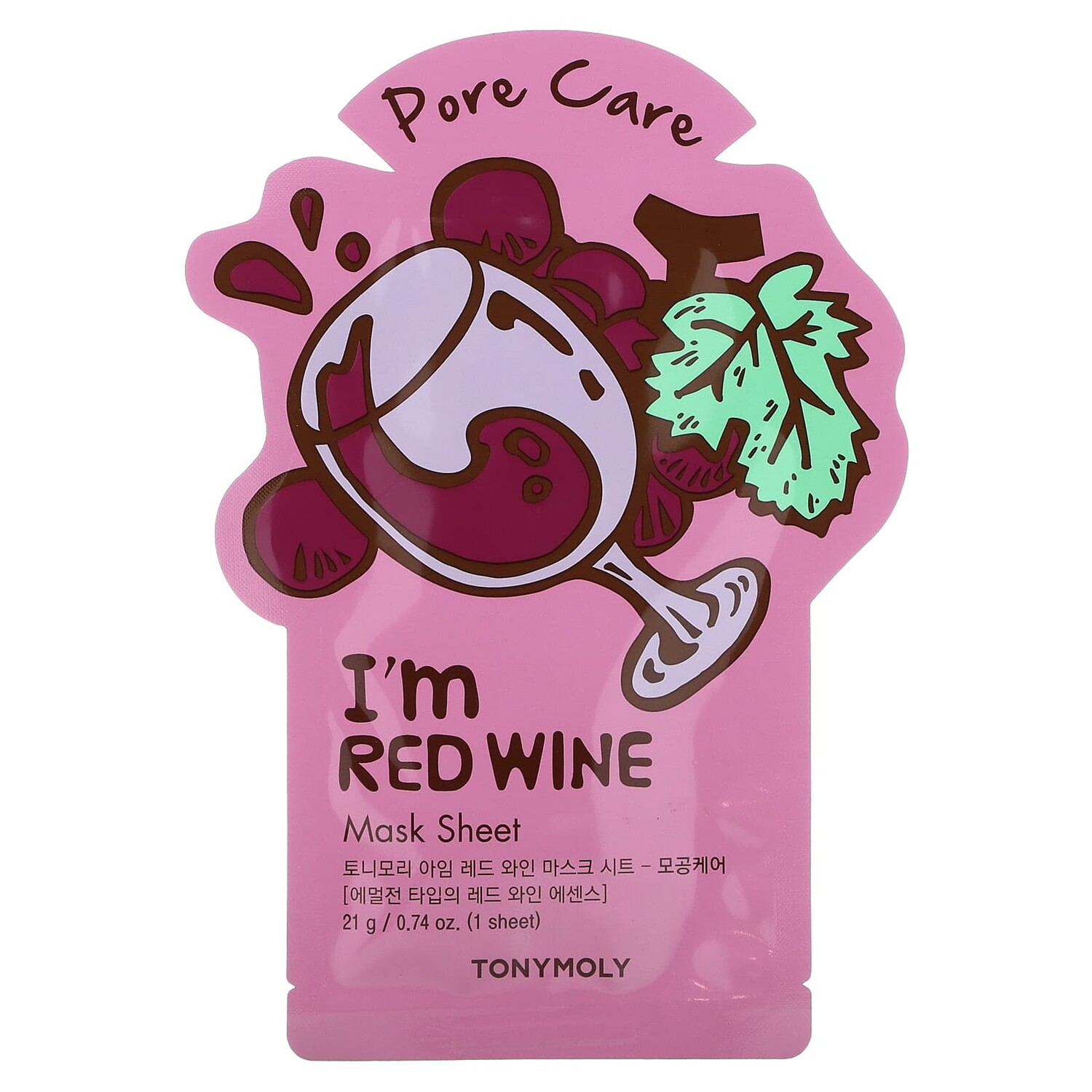 

I'm Red Wine, тканевая маска для ухода за порами, 1 шт., 21 г (0,74 унции), Tony Moly