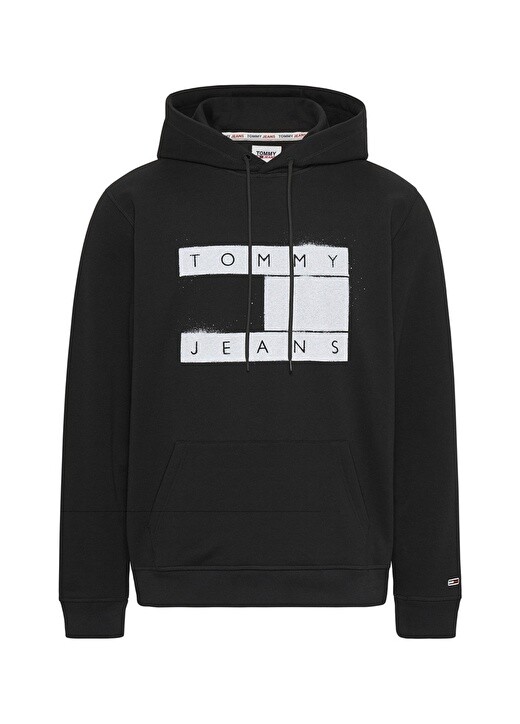 

Черная мужская толстовка с воротником с капюшоном Tommy Jeans, Черный