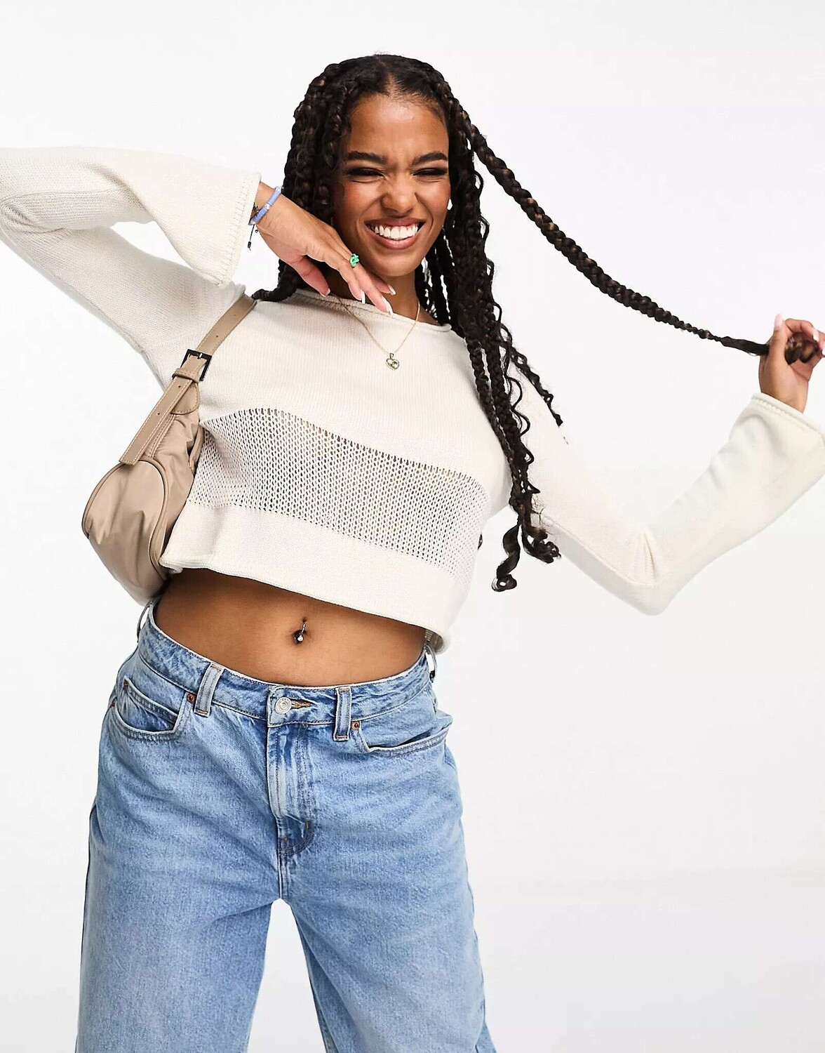 

Укороченный джемпер ASOS с открытой строчкой по низу
