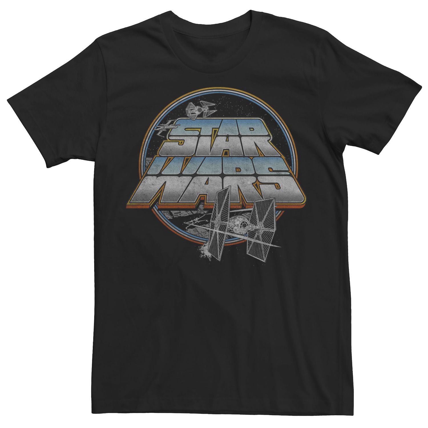 Мужская футболка с рисунком Tie Fighter Vs X-Wing Fighter Star Wars, черный