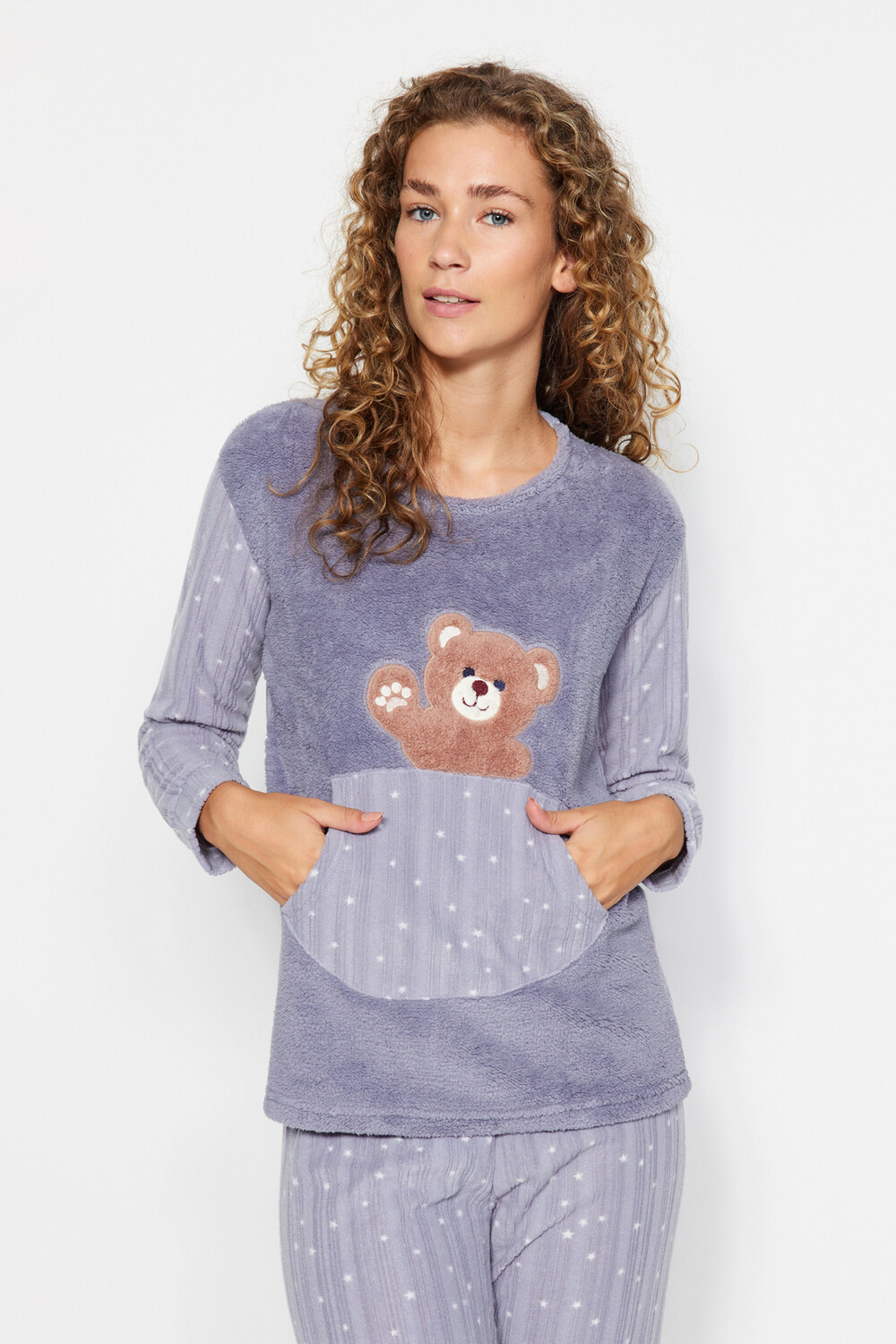 

Пижамный комплект Trendyol Wellsoft Teddy Bear с рисунком