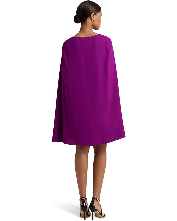 Платье LAUREN Ralph Lauren Cape Georgette Cocktail Dress, цвет Purple Agate топ из эластичного джерси с завязками на воротнике lauren ralph lauren цвет purple agate