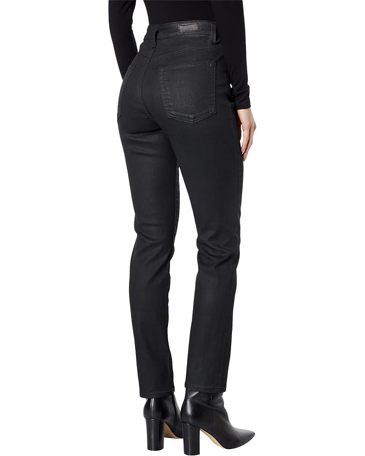 Джинсы AG Jeans Alexxis High-Rise Vintage Slim Straight, цвет Leatherette Liquid Super Black