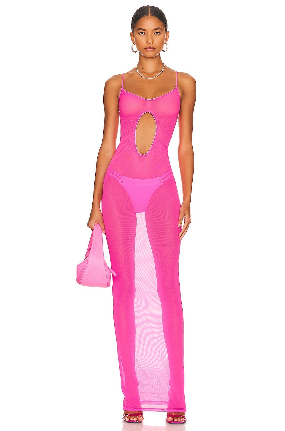 

Платье макси Melissa Simone Mesh, розовый