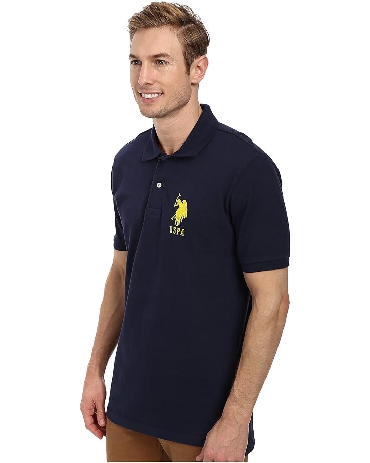 Поло U.S. POLO ASSN. Solid Pique Polo, цвет Classic Navy поло u s polo assn ultimate pique polo shirt цвет oatmeal heather classic navy