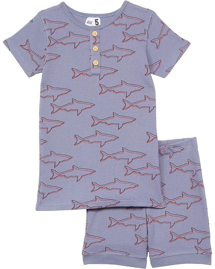 Пижамный комплект COTTON ON Sam Short Sleeve Pajama Set, цвет Sharks Steel sharks