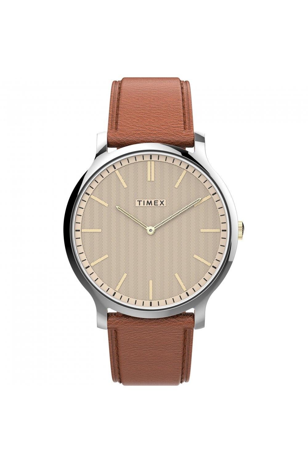 

Классические аналоговые кварцевые часы - Tw2V28200 Timex, бежевый