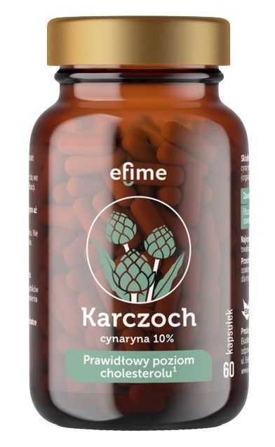 Капсулы, поддерживающие нормальный уровень холестерина Efime Karczoch, 60 шт вегетарианские пустые капсулы 1000 шт 000 hpmc целлозы капсулы растительные капсулы таблетки грануальная упаковка