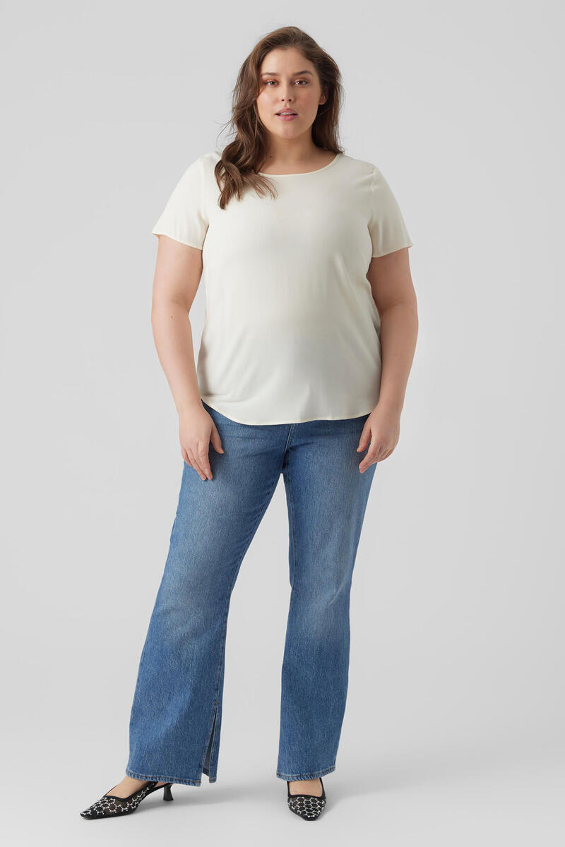 Базовая футболка больших размеров Vero Moda Curve, белый рубашка больших размеров с длинными рукавами vero moda curve белый