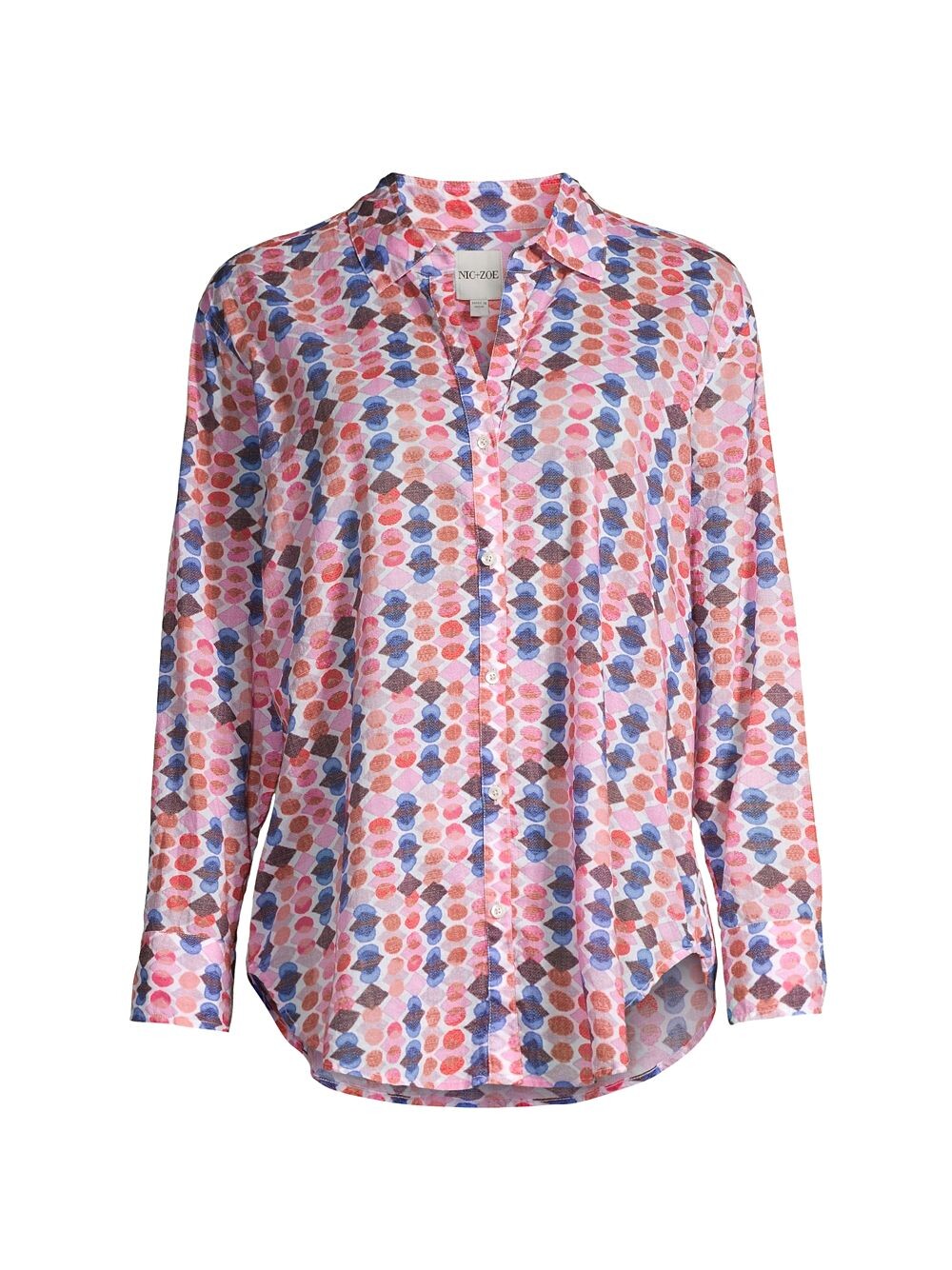 

Рубашка High-Low с геометрическим рисунком в горошек NIC+ZOE, Petites, розовый