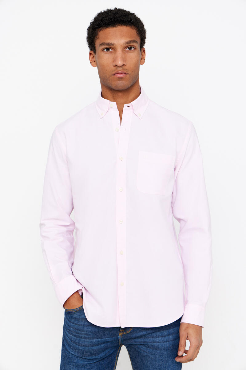 Однотонная оксфордская рубашка Cortefiel, розовый однотонная оксфордская рубашка cortefiel белый