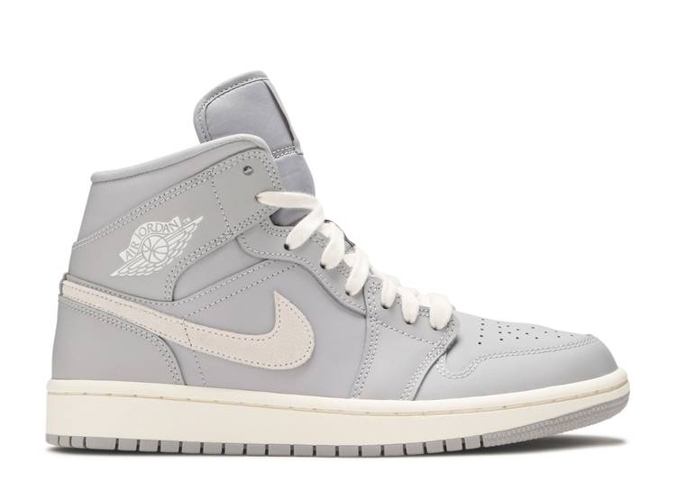 

Кроссовки WMNS AIR JORDAN 1 MID 'GREY LIGHT BONE', серый