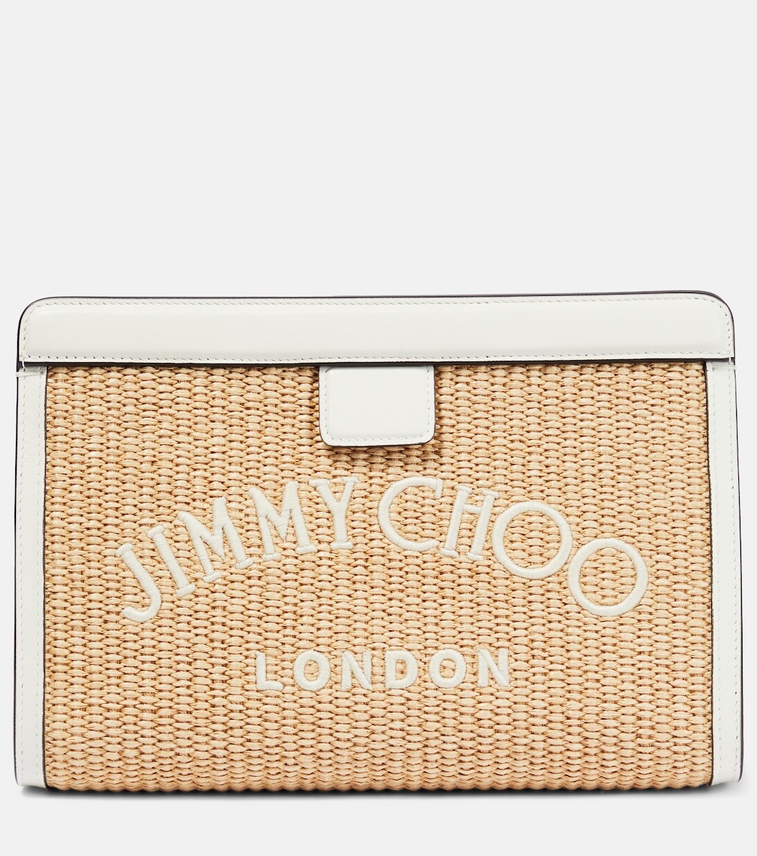 

Клатч Avenue из рафии с логотипом Jimmy Choo, нейтральный
