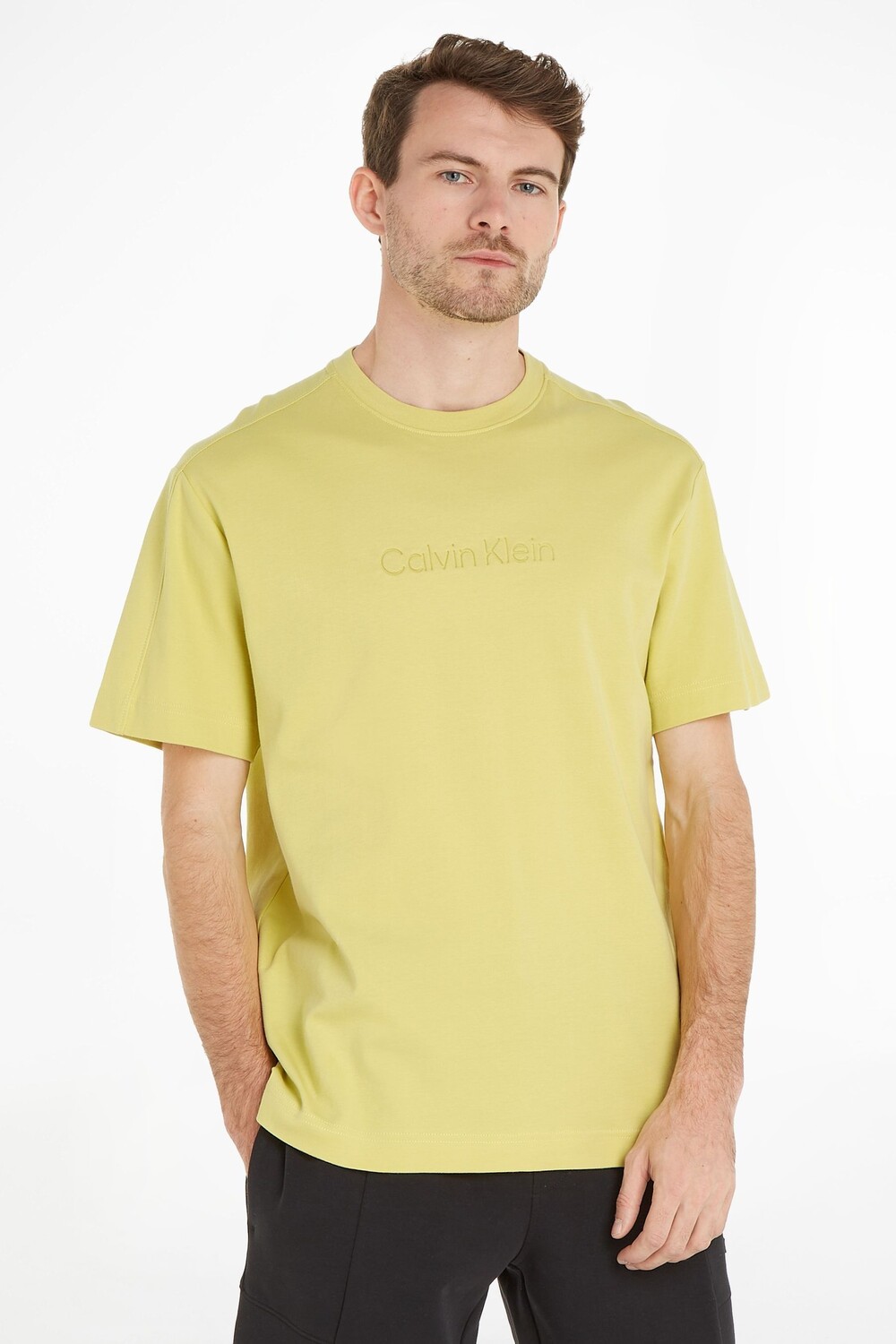

Золотая футболка Comfort с логотипом Calvin Klein, желтый