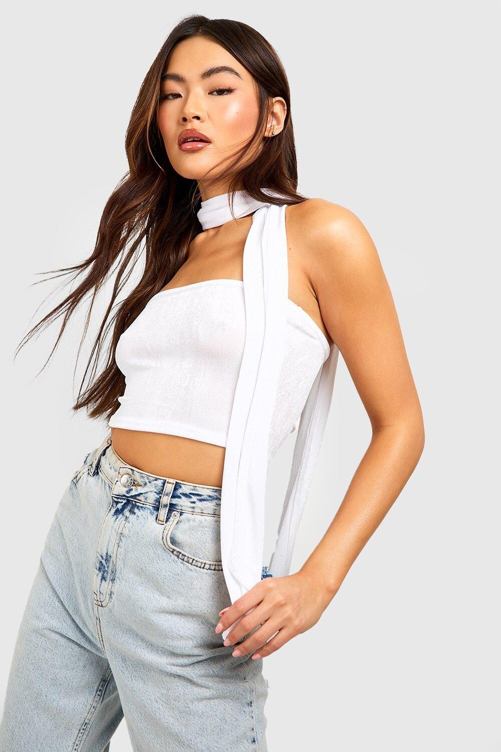 

Набор объединенной бандо и шарфа из ацетата Boohoo, белый