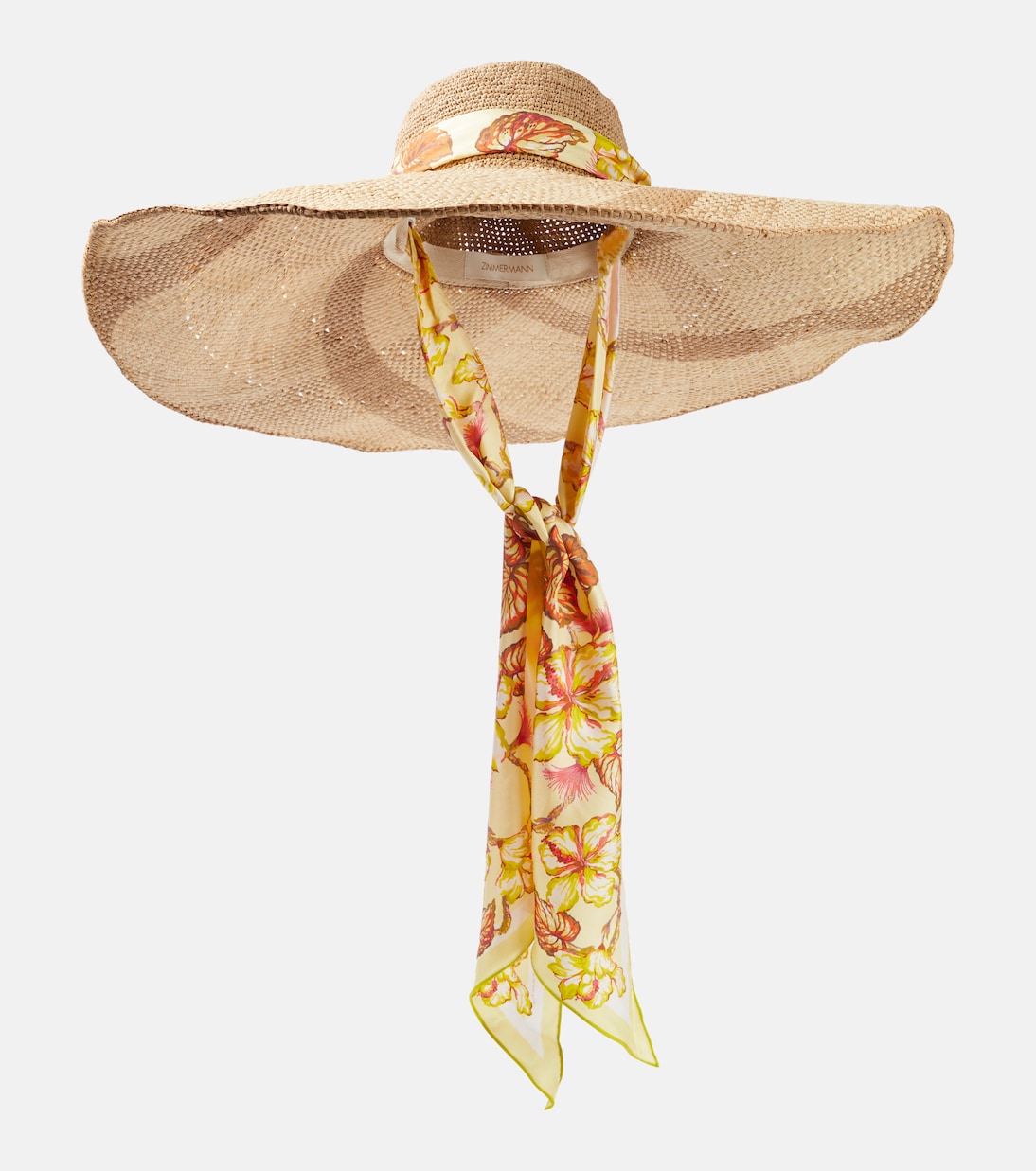 цена Шляпа от солнца из рафии с шелковой отделкой Zimmermann, бежевый