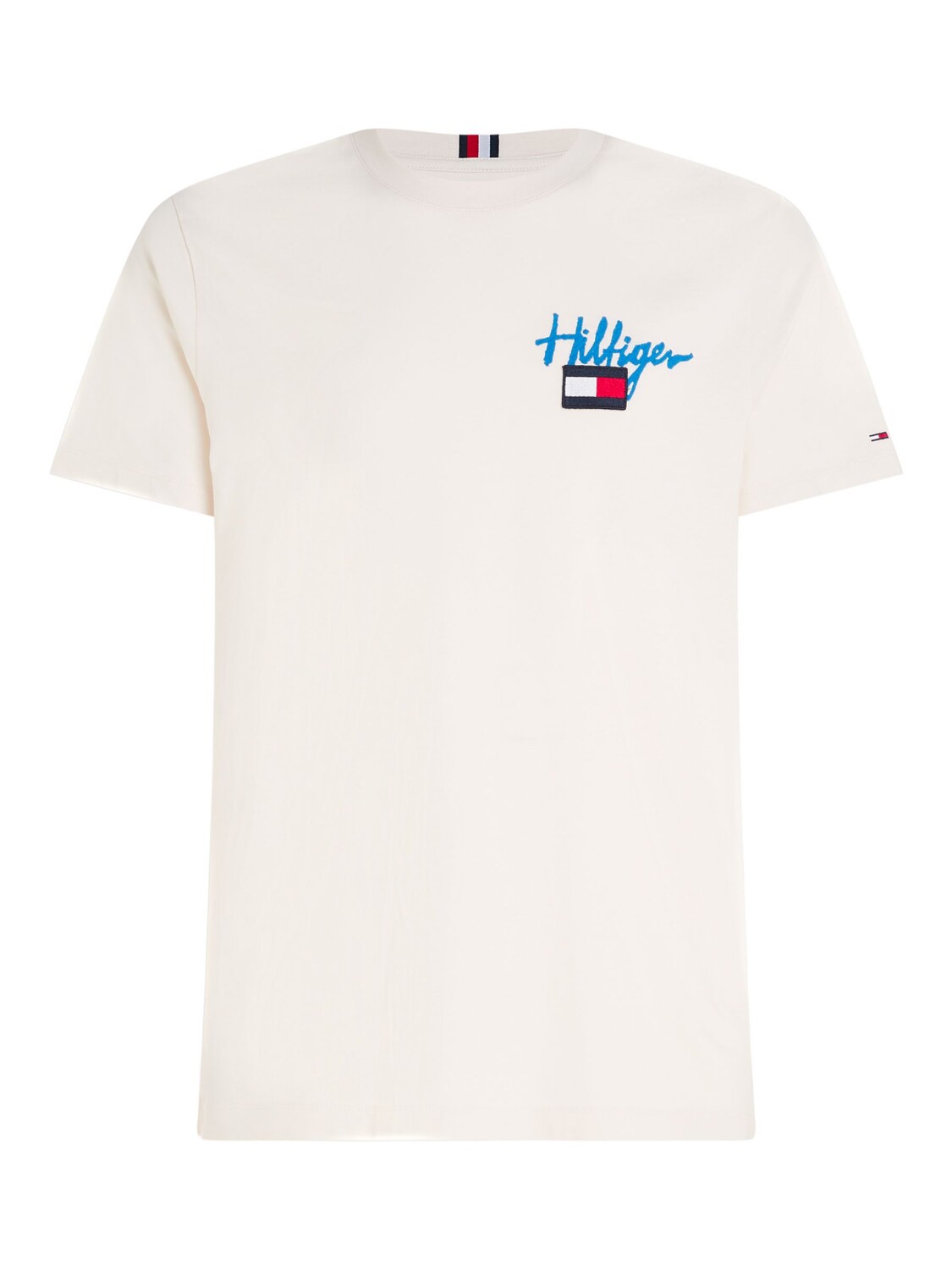 

Хлопковая футболка с рисунком Tommy Hilfiger, потертый белый